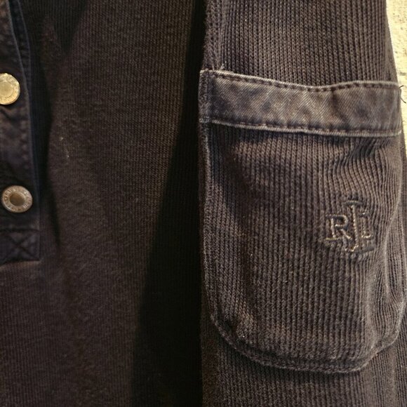 Black Lauren Ralph Lauren Long Sleeve Winter Wardrobe Layering Logo Top XL - Picture 4 of 5